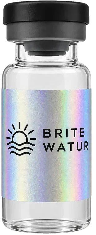Bac Water 10mL vial with BRITE WATUR holographic label